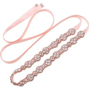 Women's Rhinestone Wedding Sash Belt Crystal Bridal Belts for Party Prom Evening Dresses Gown