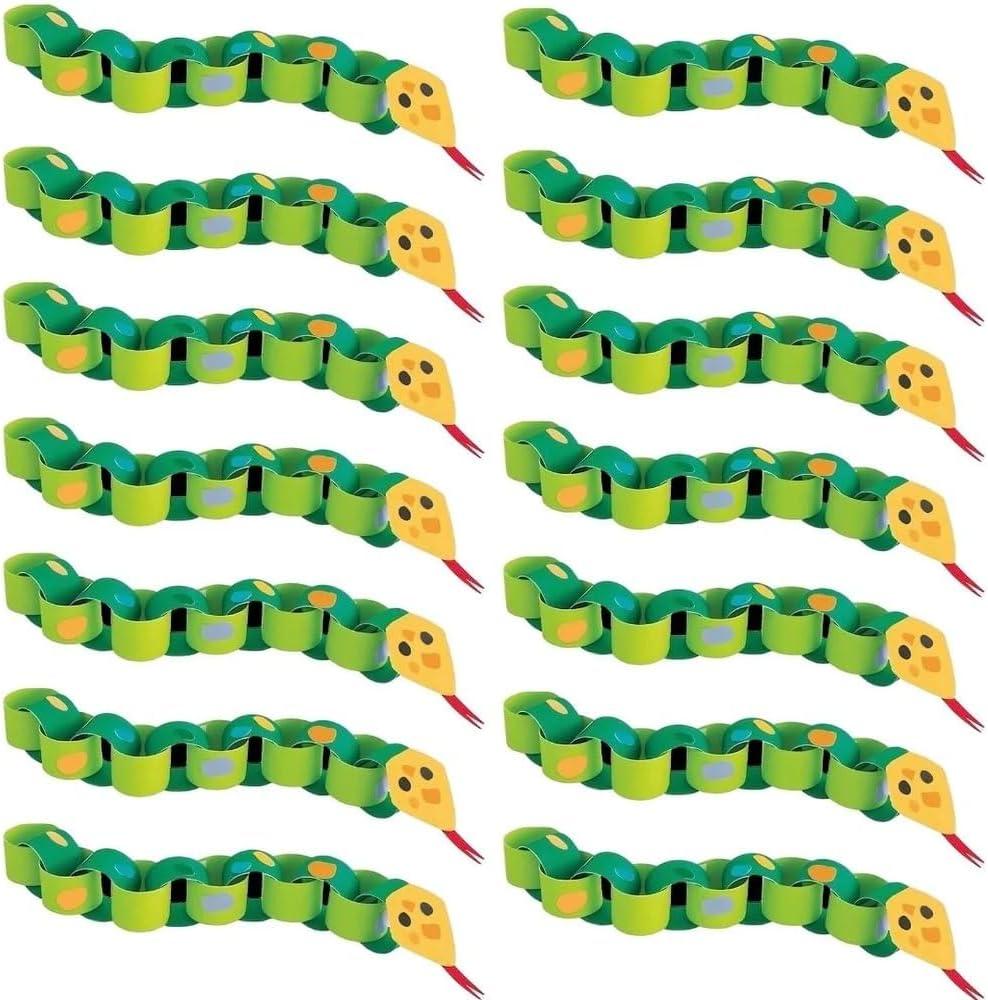 2 x Unique Snake DIY Paper Chain Craft Kit (Pack of 4) - Fun & Easy-to-Make Activity for Kids and Adults