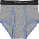 Fruit of the Loom Boys' Tag Free Cotton Briefs Underwear (Assorted Colors) (Large, Boys  10 Pack  Blue/Grey/Red)