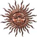 VEWOGARDEN Sun Outdoor Wall Decor, 29" Waterproof Large Metal Wall Art for Home Outside Patio Garden Fence Decorations, Antique Bronze