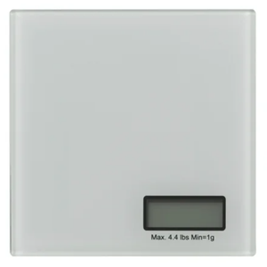 Tempered Glass Travel-Size Digital Diet Scale with LCD Display Screen, White