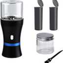 Spacenight Electric Herb Grinder COMPACT for Flower Buds, USB-Rechargeable, 2pcs 1.7oz Glass Herb Chamber - Ideal for Everyday Carry