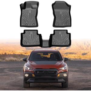 Mixsuper Liner Floor Mats for 2024-2026 Crosstrek & Impreza, All Weather Floor Liners Durable 1st and 2nd Row Set Black
