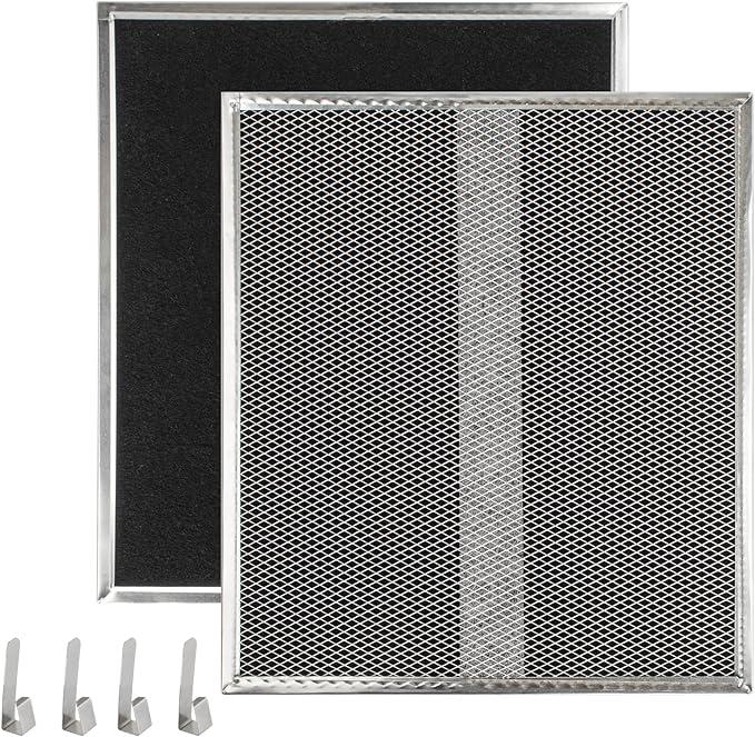 Upgrade HPF30 Charcoal Range Hood NonDucted Filter (with Clips), for Broan Nutone S97020466 Series Range Hood 14.6” x 12.8” x 0.14” Traps Odors Grease Filters Type XC  2 Pack
