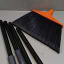 TreeLen Heavy Duty Outdoor Broom, Stiff Bristles for Garage, Driveway & Sidewalk  14.5 Wide, Ideal for Indoor/Outdoor Sweeping (Orange Long Handle Angle Broom)