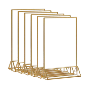 6 Pieces Acrylic Sign Holder Table Menu Display Stand Photo Frames Office Desktop Wedding Hotel Flyer Display Display Stand 7 inch