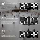 CHKOSDA Digital Wall Clock with Double Sided Display, Large Digital Clock with Timer,Alarm,Temperature and Date,Two Faced Hanging Digital Clock Large Display for Multiple Public Places(White)
