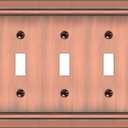 Metal Wall Plate for Electrical Outlets, Decorative Antique Copper Switch Plates Outlet Cover, Light Switch Cover Plate, 3-Gang Wall Plates (Triple Toggle, 1 Pack)