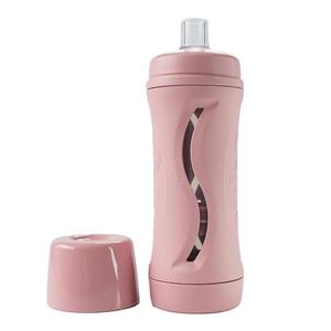 Subo Baby Food Bottle | No Mess Baby Toddler Self Feeder | Squeeze Free Design for Purees, Smoothies, Yogurt, Oatmeal, or Thickened Liquids | Reusable Silicone Washable Cup (Rose)