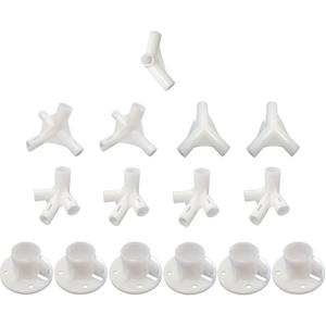 15pcs White Canopy Replacement Spare Parts, Fitting for 10'x20' Outdoor Canopy Tent Camping Gazebo Awning Feet Corner Center Connector