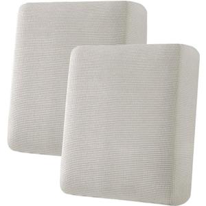 H.VERSAILTEX Super Stretch Individual Seat Cushion Covers Sofa Covers Couch Cushion Covers Slipcover Sets Thick Jacquard Textured Twill Fabric (2 Piece Medium Sofa Cushion Covers, Island Fossi)