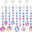 HDCRYSTALGIFTS 9 Pack 8'' Crystal Sun Catchers,Christmas Tree Decoration,Rainbow Prisms Suncatchers for Window Hanging Indoor Crystal Ornaments for Xmas Tree Winter New Year Party