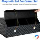 FORTANEXUS Car Trunk Organizer with Sturdy Faux Leather Lid - 29.5 inches