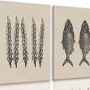 2 Pcs Jesus Feeds The 5000 Wall Art Miracle Of The Five Loaves And Two Fish Canvas Prints Black And White Christ Bible Verses Story Wall Decor Minimalist Posters Picture For Church Paintings Framed