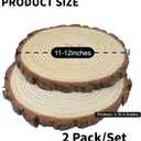 Large Wood Slice Rounds, Natural, 11-12 Inch Diameter, Set of 2, for Wedding Centerpieces, Event Table Decor, Rustic Home Display