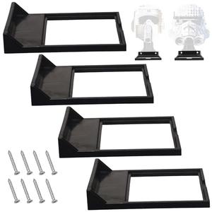 Fennoral 4 Pack Wall Mount/Wars Helmet Display Shelf for Lego Star Wars Helmet Compatible with All Standard Lego Helmets, Sturdy and Sleek - Black