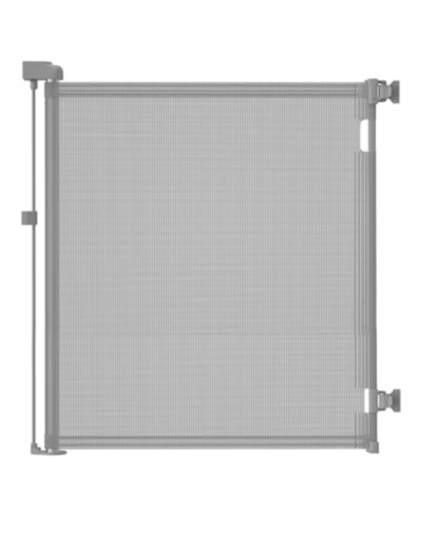 DEAR LOV Retractable Mesh Baby Gate, 33" Tall, Extends up to 55" Wide, Child Safety Gate for Doorways, Stairs, Hallways, Indoor/Outdoor (33"x55", Gray)