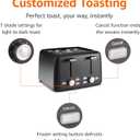 Amazon Basics 4 Slice Toaster, 7 Browning Settings, Extra Wide Slots for Bagels and Specialty Breads, Removable Crumb Tray, Cancel/Defrost/Bagel Buttons, 1500W, Black & Silver