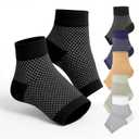 Ankle Compression Sleeve for Plantar Fasciitis & Achilles Tendonitis Relief – Open Toe Support Socks Reduce Foot Pain, Heel Spurs & Swelling – Everyday Comfort - Black - Small