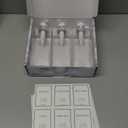 Modern Design Shampoo and Conditioner Dispenser, Large 27oz Shower Soap Dispenser, Set of 3 Refillable Empty Plastic Pump Bottles for Bathroom, 6 Waterproof Labels Included, (Clear & Silver)