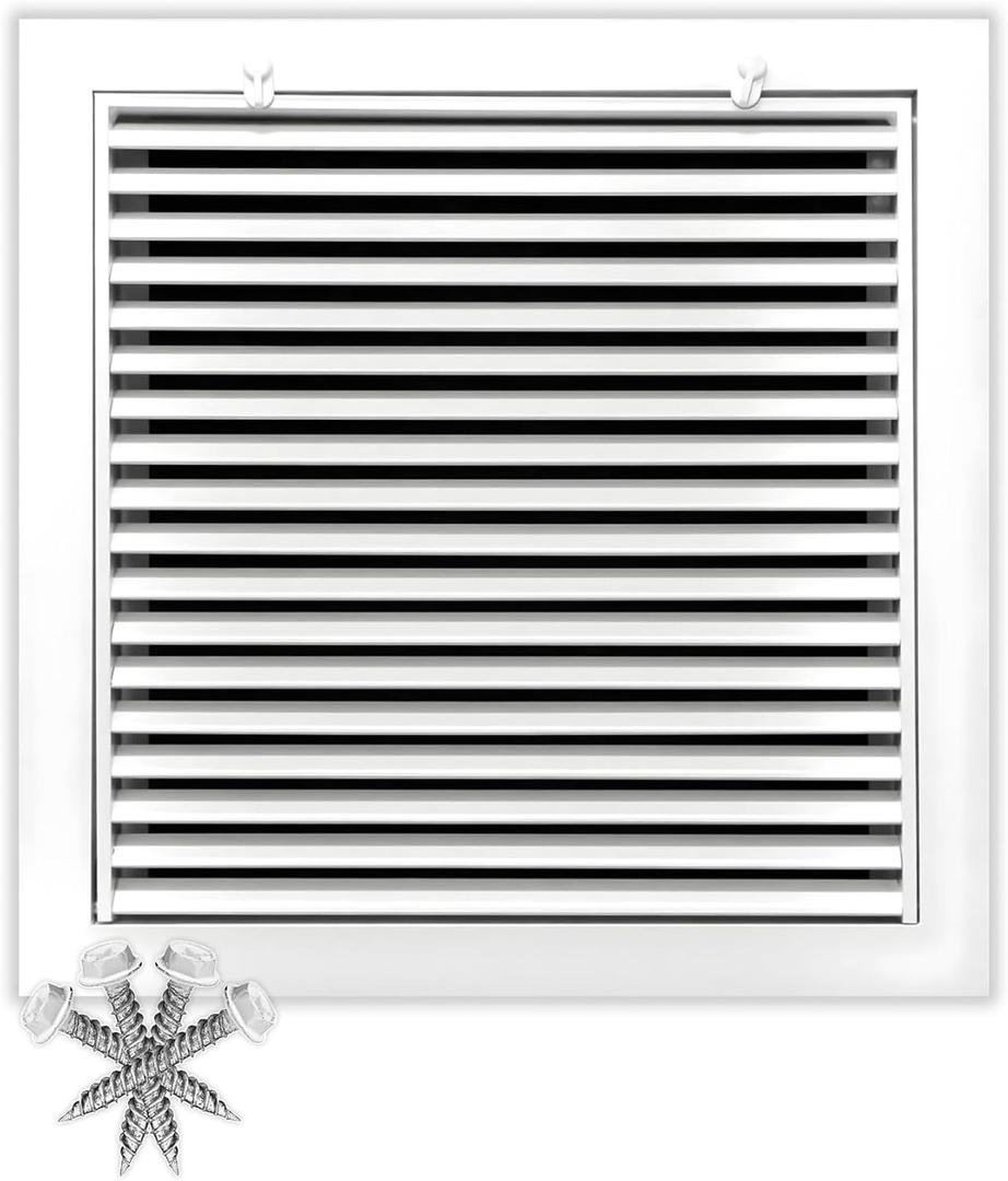 24" X 24" Aluminum Return Filter Grille for 1" Filter - Easy Airflow - Linear Bar Grilles [Outer Dimensions: 26.5w X 26.5h]