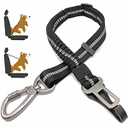 Dog Seat Belt,Adjustable Dog Seatbelt for Car,3 in 1 Dog Safety Belt Leash,Reflective Bungee Dog Car Seatbelt with Hook& Buckle, Dog Car Seat Belt with Aviation Zinc Alloy Rotatable Carabiner, Black