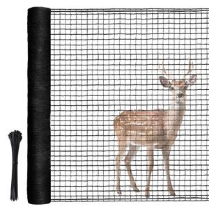 RIFNY Deer Fence, Temporary Fence for Garden Outdoor Yard, 2.6 x 50 FT | Plastic Mesh Fencing to Protect Plants Fruit from Deer Dogs Chicken Animal, UV Resistant, Weatherproof, Reusable, Black
