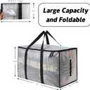 6-Pack Extra Large Clear Moving Bags with Zippers, 93L Heavy Duty Storage Totes with Wrap-Around Handles, Collapsible Clothes & Holiday Storage Bins Alternative (100lb Capacity)