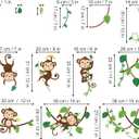 decalmile Monkey Climbing Tree Wall Decals Jungle Animals Wall Stickers Kids Room Baby Nursery Bedroom Wall Decor
