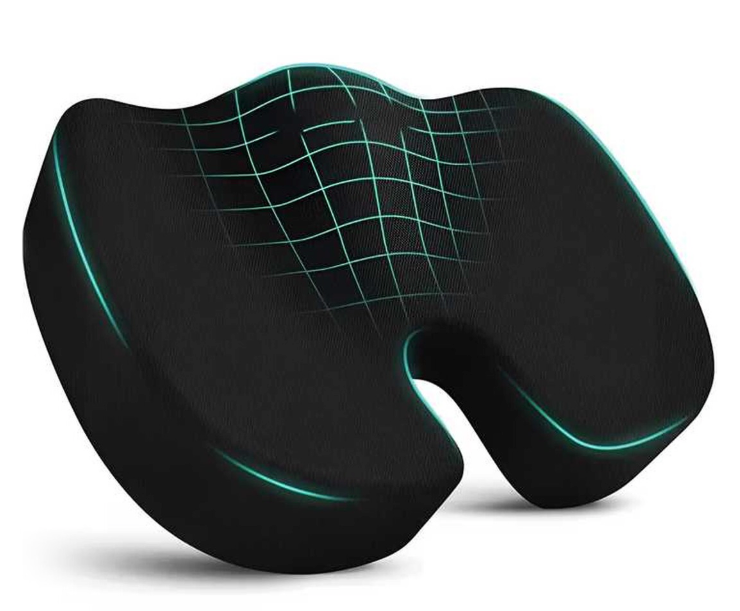 Seat Cushion for Office Chairs - Tailbone & Sciatica & Hip & Coccyx & Low Back Pain Relief Pillow - Memory Foam Pressure Relief Cushion for Long Sitting for Gaming, Compute, Desk Chair, Car Seat