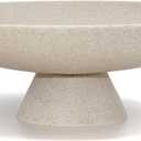 LIN CHUAN Large Decorative Bowl, Modern Resin Pedestal Bowl for Home Decor, Stylish Fruit Bowl for Kitchen Counter, Chic Key Holder for Entry Table, Beige