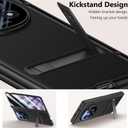 for Oppo Find N5 Case with Kickstand, Slim PU Leather All-Inclusive Phone Case with Hinge Protection Screen Protector Camera Protector Leather Protective Cover for Oppo Find N5 Black