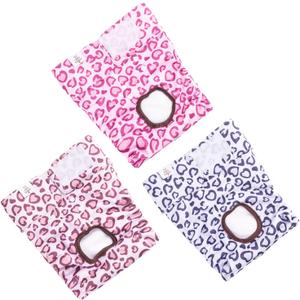 CuteBone Dog Diapers Female Washable Small Medium Large 3 Pack Reusable Doggie Diapers Puppy Period Pants for Doggy Heat Cycle Peeing D54L, Size: L