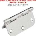 6 Pack Nickel Door Hinges Brushed Nickel 3 1/2 Interior Door Hinges Satin Nickel 3.5 Inch with 5/8 Radius Corners 3 "x 3 " Silver Hardware Controls JIW Garage Factory