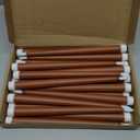 Macarrie 24 Packs Flameless Taper Candles Battery Operated Fake 11 Inch Long Candlelight LED Flameless Candlesticks Flickering Tapered for Christmas Church Prayer New Year Wedding(Brown)