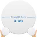 Strongest Home Wall & Door Handle Stopper 5" Set of 3 Pieces White Rubber Door Knob, Round Wall Shield Cushion, Quiet Wall Protector for Door Handle, Guard Door Bumper, Self Adhesive (X-Large 3 Pack)