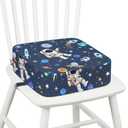 Toddler Booster Seat for Table Kitchen Chair, Astronaut | Kids Booster Seat with Non-Slip Bottom and Adjustable Straps for Dining 4" Detachable Washable Portable Travel Cushion