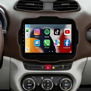 Zcargel Android 13 Car Radio Fit for Jeep Renegade 2015-2020 with Wireless Carplay/Android Auto 9Inch Touch Screen Car Stereo Bluetooth GPS/WiFi/SWC/HiFi+AHD Backup Camera Multimedia Player Navigation