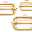 CRAFTMEMORE Solid Brass Movable Bar Slide Strap Adjuster Triglide Belt Keeper Purse Making S316 (1 Inch)