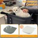 Cat Desk Bed for Large Cats 50 lbs Heavy Duty Cat Bed for Desk Attachment with Paw Design Extra-Sturdy Dog Chair Dual-Sided Mat Waterproof Easy Assembly for Gaming Desk Kitchen Island Gray