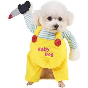 NACOCO Dog Halloween Costume Pet Knife Doll Cat Halloween Outfits Funny Party Cos-Playing Party for Small and Medium Dogs(L)
