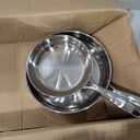 Amazon Basics 2-Piece Stainless Steel Induction Frying Pan Set, Oven Safe, Riveted Handle, Heat Distributes Evenly, 8-inch & 10-inch, Silver