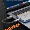 SHEZI [Upgraded 2.0] 4-in-1 Short USB C Cable 60W 0.6FT Fast Charging [480Mbps Data Sync] Flat Nylon Braided Charger Cord Combo, USB A/C to C/L Multi Charge Cable for iPhone/iPad & Most Devices, Grey