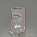 Clear Case for iPhone 13/14 6.1 Inch, Cute Transparent Curly Wave Frame Aesthetic Design Soft TPU Bumper Case, for Women Girls Slim Shockproof Protective Phone Case, Pink