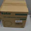 Vplus 150 Pack Paper Plates 9 inch 100% Compostable, Heavy-Duty Disposable Paper Plates Bagasse Natural Biodegradable Eco-Friendly Sugarcane (White)