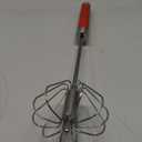 Easy Whisk - 12 Inch Stainless Steel Semi Automatic Whisk Rotating Hand Egg Beater for Milk Frother, Dough, Cream, Matcha, Hand Push Kitchen Mixer for Blending, Whisking, Beating & Stirring (Red)