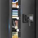5.1 Cuft Large Home Safe, Waterproof Fireproof Safe Box for Money with Combination Lock and Spare Keys, Fire Proof Security Safe for Home Use, Fire Water Proof Safe for Documents Firearm Medicine