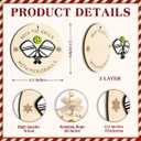 2 x Pickleball Christmas Ornament - Deck The Halls with Pickleballs Xmas Tree Decor - Sports Ornaments Gifts for Women, Men, Pickleball Fans, Players, Teams, Coaches - 2 Layer Wood