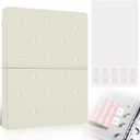Refillable A5 Binder 6 Ring Cover for Planner Budget Journal Notebook Making with 300 PCS Binder Sheet Converter Sticker, Loose Leaf Cover with 25mm Inner Diameter Ring (Perforated-beige)