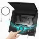 BE-TECH Biometric Gun Safe for Handgun, 3-Way Quick Access Fingerprint Pistol Safe Gun Lock Box, 1/8-Inch Thick Alloy Steel Hand Gun Safes with Cable Sponge for Home, Bedside Nightstand Drawer Car